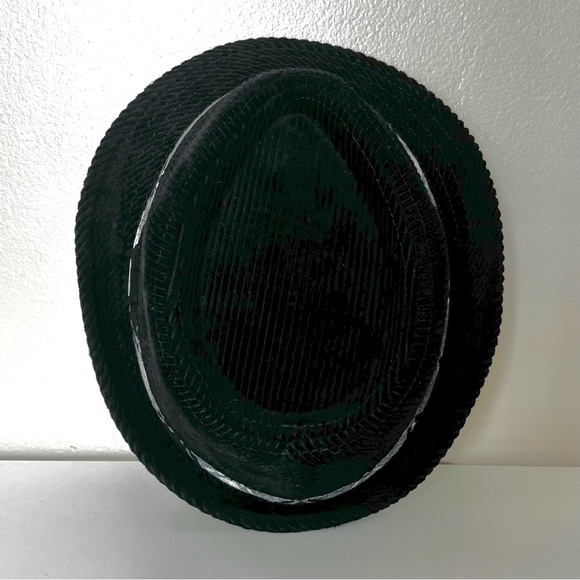 Dorfman Hat Co Circa 1921 Black Cotton Corduroy Fedora trilby hipster style hat - Picture 5 of 10